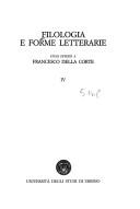 Filologia e forme letterarie