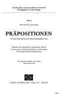 Präpotitionen in der Maschinellen Sprachbearbeitung
