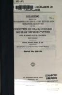 The impact of federal regulations on small business