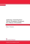 Luhmann's "social systems" theory