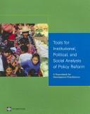 Tools for institutional, political, and social analysis of policy reform