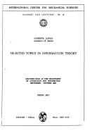 Selected topics in information theory