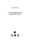 Cuauhtinchan del siglo XII al XVI