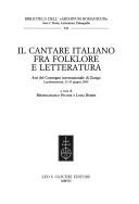 Il cantare italiano fra folklore e letteratura