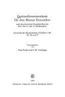 Gottesdienstmenäum für den Monat Dezember