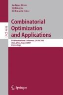 Combinatorial optimization and applications