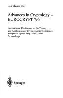 Advances in Cryptology-Eurocrypt '96