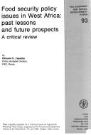 Food Security Policy Issues in West Africa (Economic & Social Development Papers)