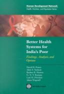 Better health systems for India's poor