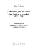 Ein Gerechter unter den V olkern: Hans Calmeyer in seiner Zeit (1903-1972)