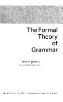 The formal theory of grammar