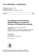 Das Allgemeine und das Einzelne