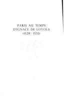 Paris au temps d'Ignace de Loyola, 1528-1535