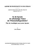 Ist die Sprache ein selbständiger Faktor der Wissenschaftsgeschichte?