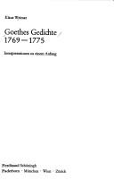 Goethes Gedichte 1769-1775