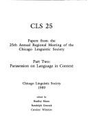 Papers from the 25th Annual Regional Meeting of the Chicago Linguistic Society