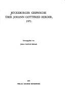 Bückeburger Gespräche über Johann Gottfried Herder 1971