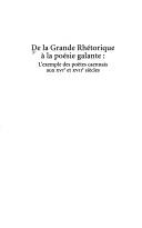 De la grande rhétorique à  la poésie galante