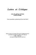 Lettre et critique