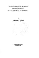 Roman surgical instruments and minor objects in the University of Mississippi