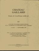 Château Gaillard études de castellologie médiévale, XV