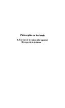 Philosophie ou barbarie