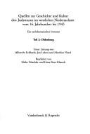 Quellen zur Geschichte und Kultur des Judentums im westlichen Niedersachsen vom 16. Jahrhundert bis 1945: ein sachthematisches Inventar: Teil 2.: Oldenburg