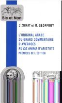 L' original arabe du Grand Commentaire d'Averroès au "De Anima" d'Aristote