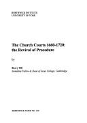 The church courts 1660-1720