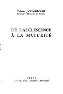 De l'adolescence à la maturité