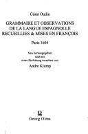Grammaire et observations de la langue espagnolle recueillies & mises en françois