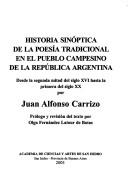 Historia sinóptica de la poesía tradicional en el pueblo campesino de la República Argentina