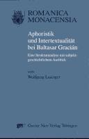 Aphoristik und Intertextualität bei Baltasar Gracián