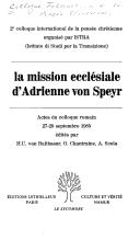 La mission ecclésiale d'Adrienne von Speyr