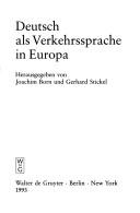 Deutscsh Als Verkehrssprache in Europa