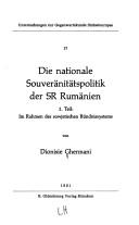 Die nationale Souveränitätspolitik der SR Rumänien