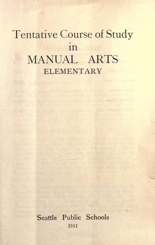 Tentative course of study in manual arts