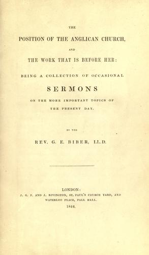 The position of the Anglican Church