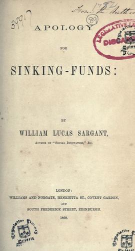Apology for sinking-funds