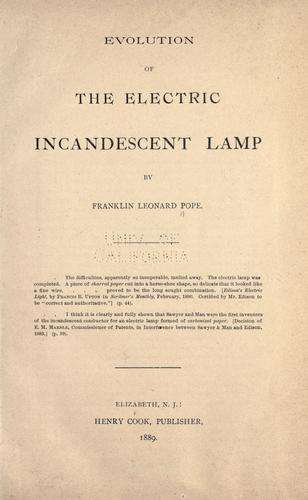 Evolution of the electric incandescent lamp