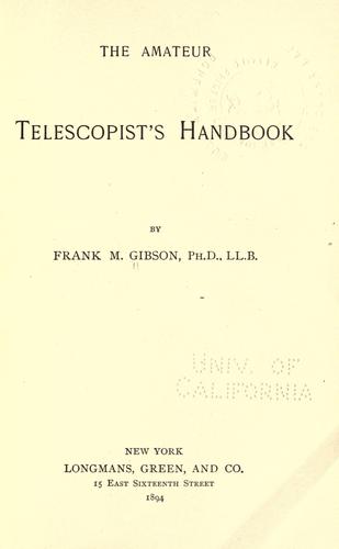 The amateur telescopist's handbook