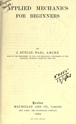 Applied mechanics for beginners