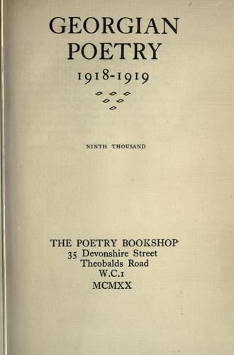 Georgian poetry, 1918-1919