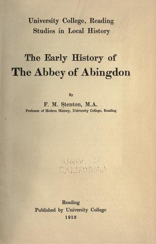 Early history of the abbey of Abingdon