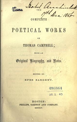 Complete poetical works, with an original biography and notes