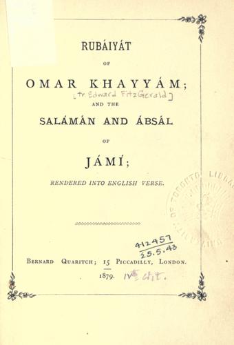 Rubaiyat of Omar Khayyam, and the Salaman and Absal of Jami