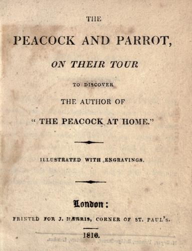 The Peacock and parrot on their tour to discover the author of "The peacock at home"
