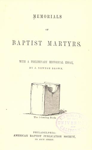 Memorials of Baptist martyrs