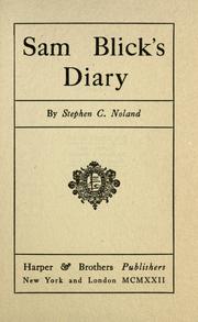 Sam Blick's diary