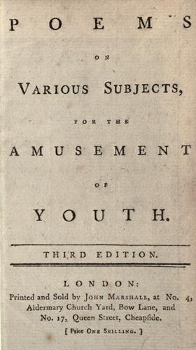 Poems on various subjects, for the amusement of youth